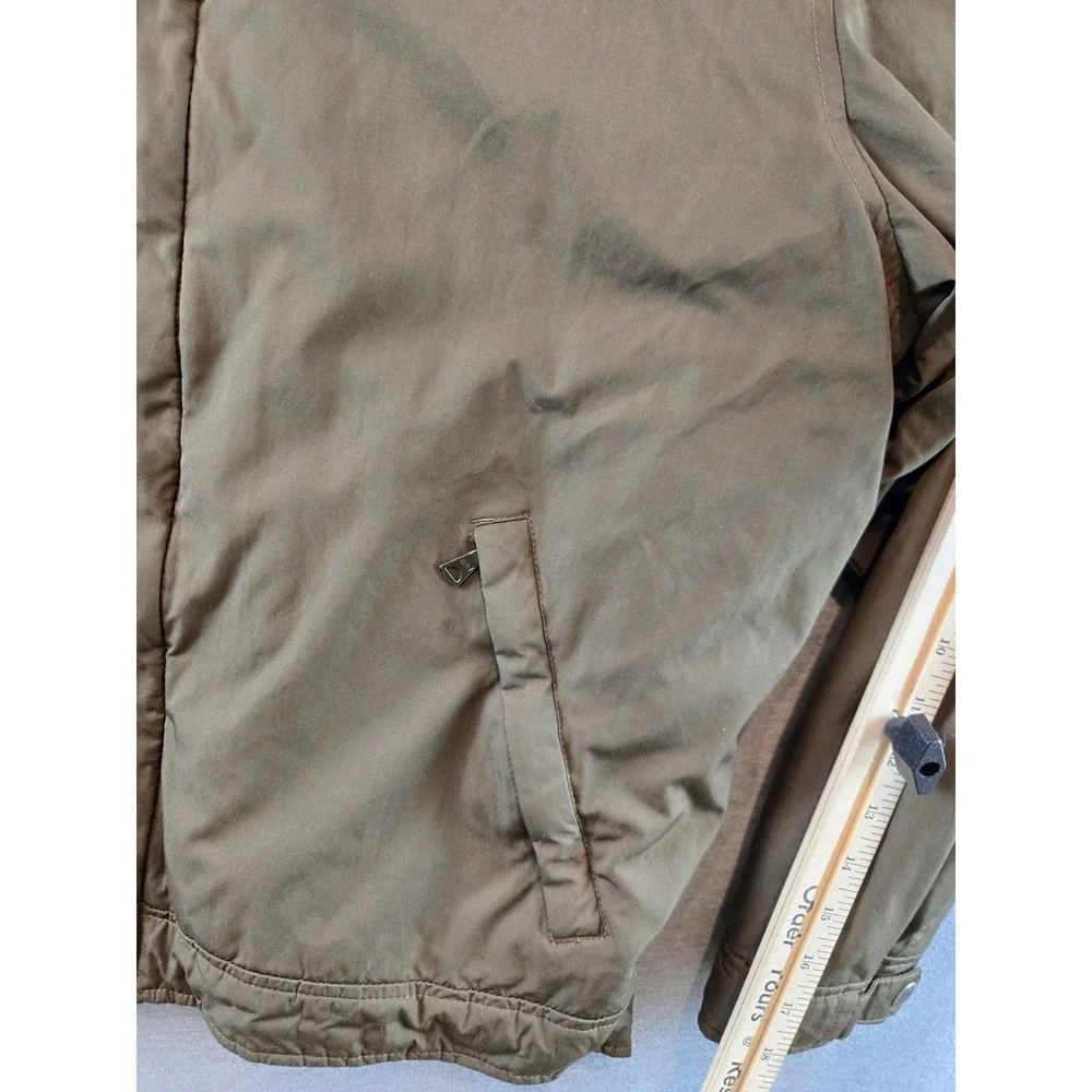Vintage Polo Ralph Lauren Bomber Jacket Mens L Olive Hooded Fleece Lined 90's‎